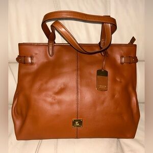 Ralph Lauren Brown Leather Tote Bag